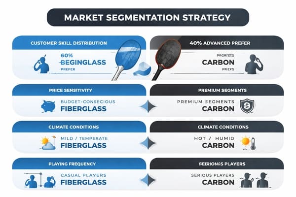 Material selection for different market segments Market segmentation strategy