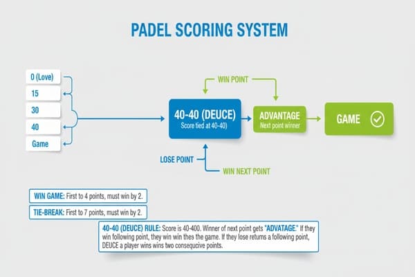 Understanding the 40-40 deuce rule in padel Padel scoring system diagram