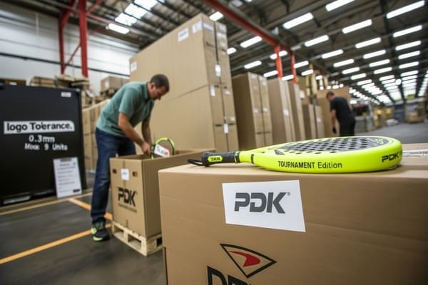 PDK Racket Shipment PDK tournament edition racket on a box ready for shipment