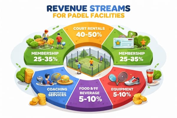 Revenue streams for padel facilities