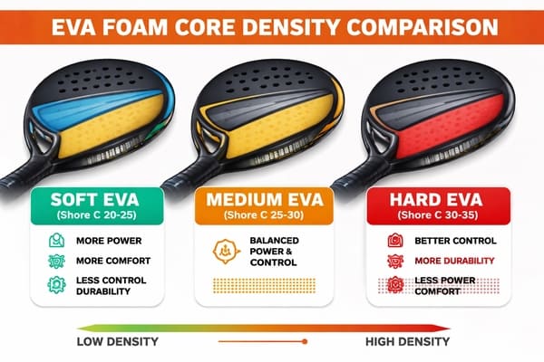 Different EVA foam densities showing hardness and structure variations EVA foam core density comparison padel racket materials