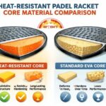 What are heat-resistant cores in padel rackets?