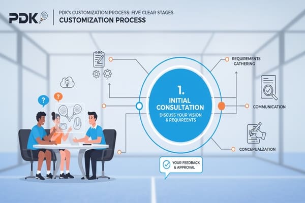 padel equipment customization process workflow