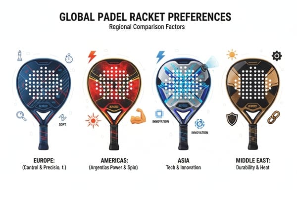 Padel Racket Regional Differences regional padel racket preference comparison chart