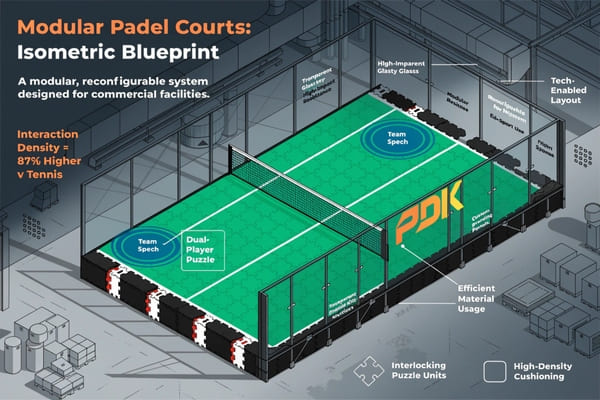 padel court vs tennis court social comparison