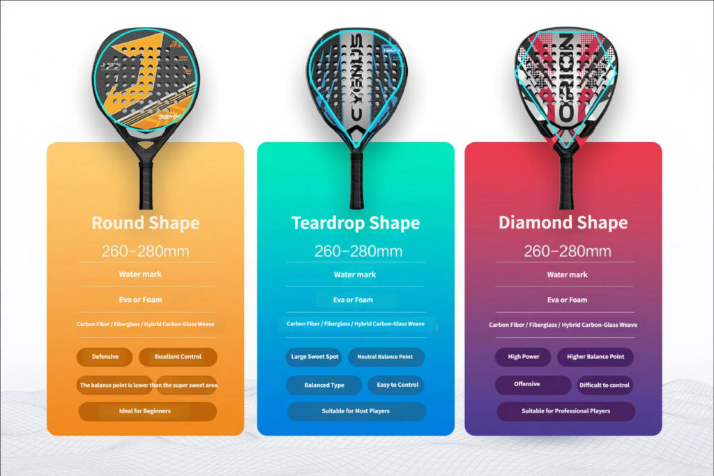 padel rackets types