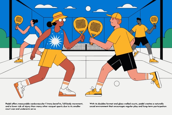 padel social fitness benefits doubles court community players