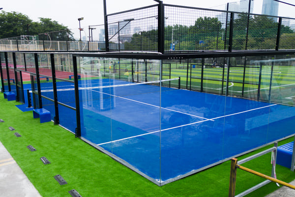 padel court steel structure galvanized tempered glass quality standard